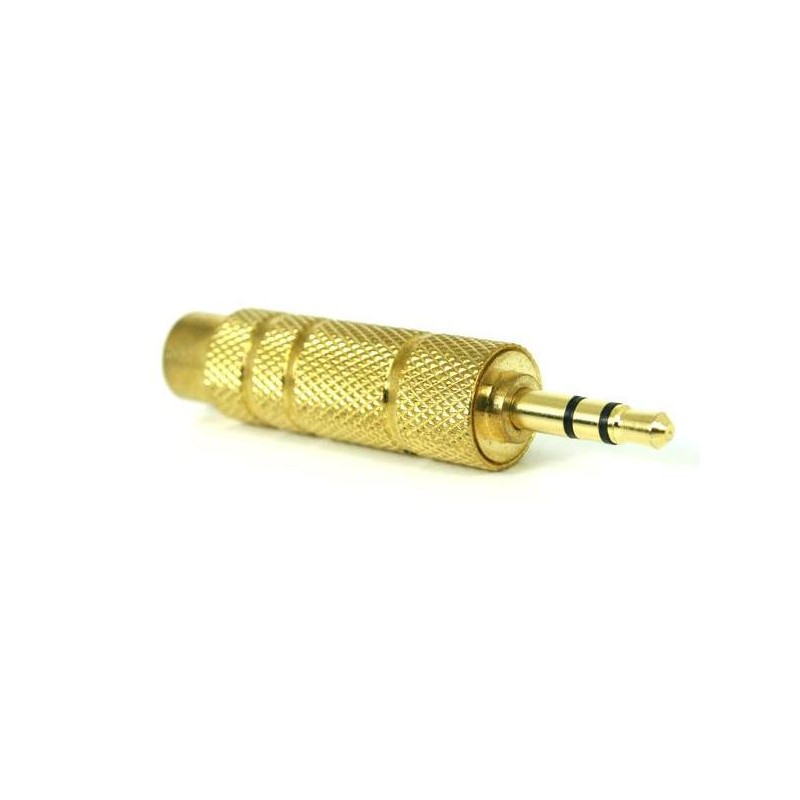 ADATTATORE JACK SPINA 3.5mm STEREO - PRESA 6.3mm STEREO DORATO