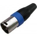 CONNETTORE XLR CANNON 3 PIN MASCHIO A SALDARE BLU