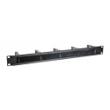PANNELLO PASSACAVI 5 ANELLI CON SPAZZOLE 1U NERO